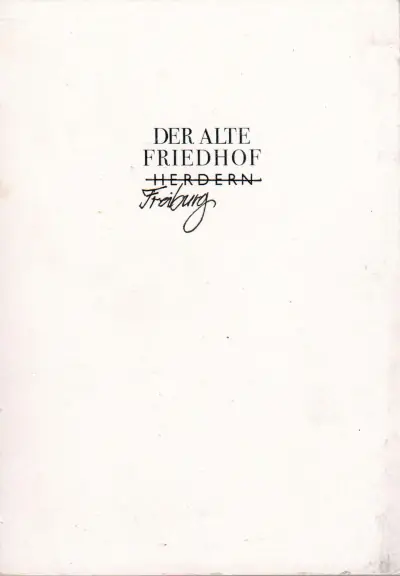Cover: Cimitero monumentale Freiburg — Der alte Friedhof Freiburg